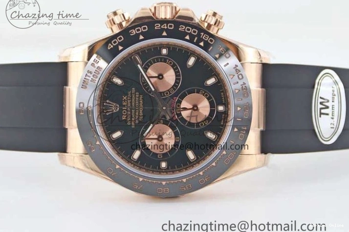 0117 Daytona 116515 RG TWF 1:1 Best Edition 904L Steel Black RG Dial on Oysterflex Strap A Popular 2415